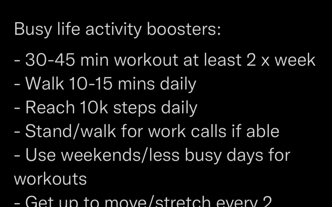 How to be Active When I am Busy