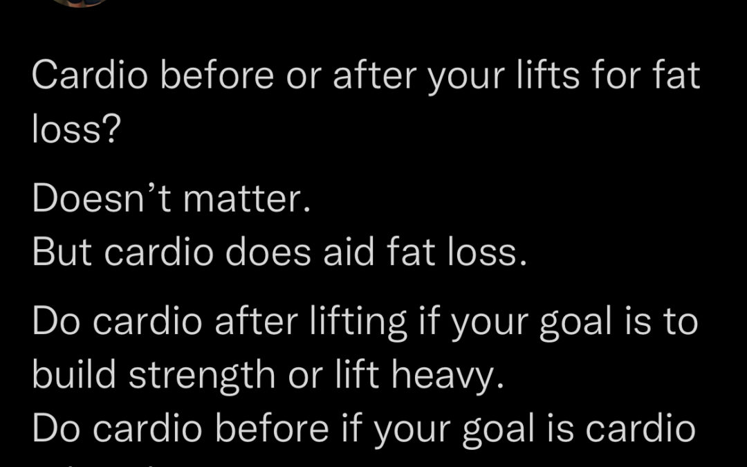 Should I do cardio before or after lifting?
